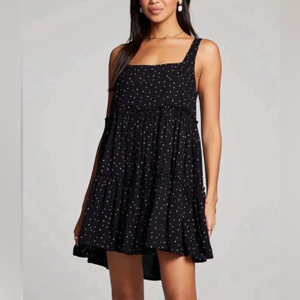 Saltwater LUXE Black Mini Dress with Flower pattern